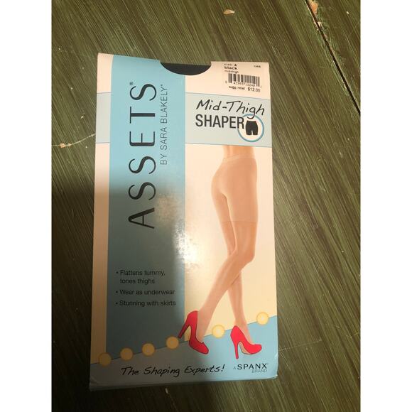 Assets by Spanx Hi-Waist Mid-Thigh Shaper Black Size 4 - Picture 1 of 3